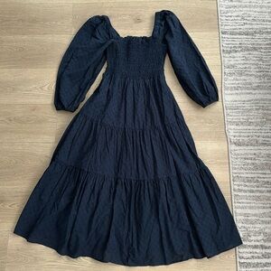 Madewell Lucie Eyelet Cutout-Back Midi Dress